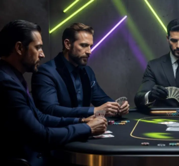 Stół pokerowy podczas wieczornego wydarzenia w urban lounge klimacie